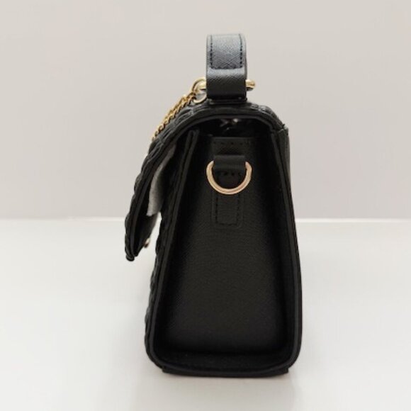 Aldo Black Kaasien Purse Quilted Crossbody Gold Chain Strap & Top Handle NWOT - Picture 3 of 8